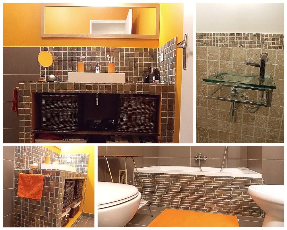 photos salle de bain orange